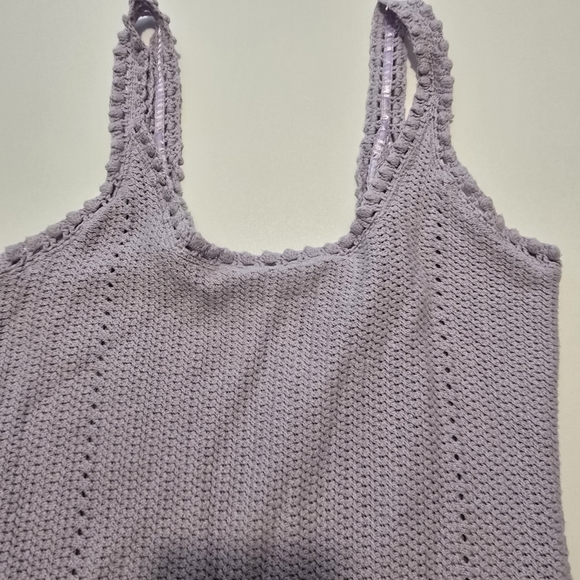 Adam Lippes Crochet Midi Casual dress Square neck Sleeveless Size L - Picture 5 of 11